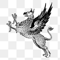 Griffin png sticker illustration, transparent background. Free public domain CC0 image.