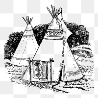 Native American teepee png sticker illustration, transparent background. Free public domain CC0 image.