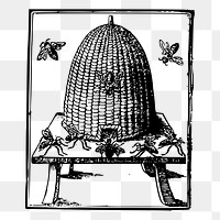 Beehive png sticker illustration, transparent background. 