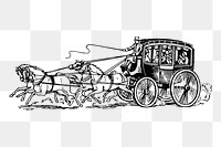 Horse carriage png sticker illustration, transparent background. Free public domain CC0 image.