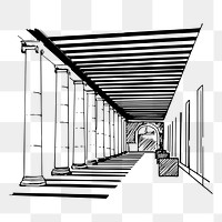 Grand hallway png sticker illustration, transparent background. Free public domain CC0 image.