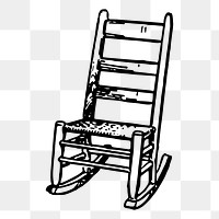 Rocking chair png sticker illustration, transparent background. Free public domain CC0 image.