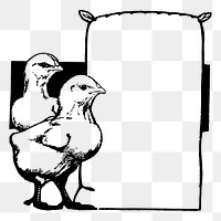 Chicken frame png sticker illustration, transparent background. Free public domain CC0 image.