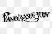 Panoramic view typography png sticker illustration, transparent background. Free public domain CC0 image.