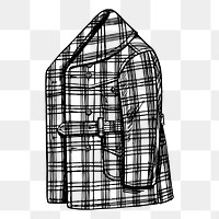 Plaid men's jacket png sticker illustration, transparent background. Free public domain CC0 image.