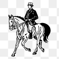 Horseback riding png sticker illustration, transparent background. Free public domain CC0 image.