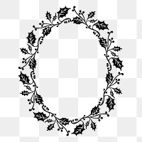 Christmas wreath frame png sticker illustration, transparent background. Free public domain CC0 image.