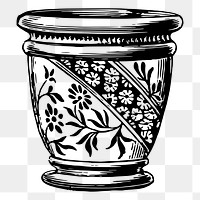 Floral pot png sticker illustration, transparent background. Free public domain CC0 image.
