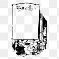 Vintage restaurant menu png sticker illustration, transparent background. Free public domain CC0 image.