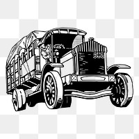Old truck png sticker illustration, transparent background. Free public domain CC0 image.