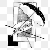Antique parasols  png sticker illustration, transparent background. Free public domain CC0 image.