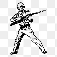 Soldier png sticker illustration, transparent background. Free public domain CC0 image.