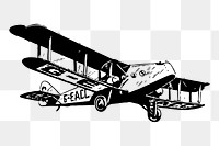 Biplane png sticker illustration, transparent background. Free public domain CC0 image.