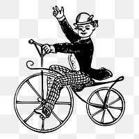 Cyclist png sticker illustration, transparent background. Free public domain CC0 image.