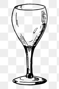 Wine glass png sticker illustration, transparent background. Free public domain CC0 image.