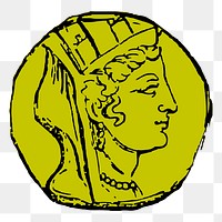 Ancient coin png sticker illustration, transparent background. Free public domain CC0 image.