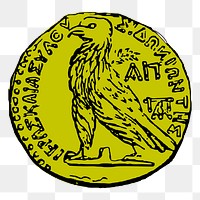 Ancient coin png sticker illustration, transparent background. Free public domain CC0 image.