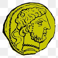 Ancient coin png sticker illustration, transparent background. Free public domain CC0 image.