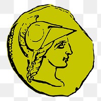 Ancient coin png sticker illustration, transparent background. Free public domain CC0 image.