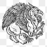 Griffin png sticker illustration, transparent background. Free public domain CC0 image.