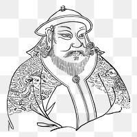 Kublai Khan png sticker illustration, transparent background. Free public domain CC0 image.