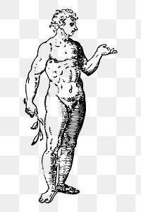 Naked Adam png sticker illustration, transparent background. Free public domain CC0 image.