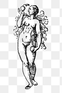 Naked Eve png sticker illustration, transparent background. Free public domain CC0 image.