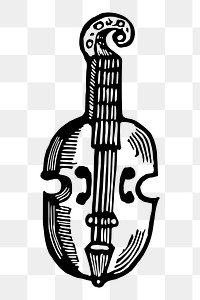 Violin png sticker illustration, transparent background. Free public domain CC0 image.