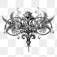 Rose ornament png sticker illustration, transparent background. Free public domain CC0 image.
