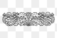 Botanical ornament png sticker illustration, transparent background. Free public domain CC0 image.