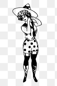 Woman dressing png sticker illustration, transparent background. Free public domain CC0 image.