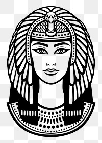 Head of Cleopatra png sticker illustration, transparent background. Free public domain CC0 image.