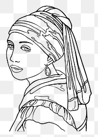 Girl pearl earring png sticker | Free PNG - rawpixel