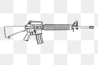 Firearm png sticker illustration, transparent background. Free public domain CC0 image.