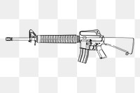 Assault rifle png sticker illustration, transparent background. Free public domain CC0 image.