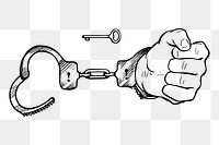 Handcuffs png sticker illustration, transparent background. Free public domain CC0 image.