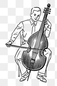 Boy playing viol png sticker illustration, transparent background. Free public domain CC0 image.