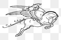 Pegasus png sticker illustration, transparent background. Free public domain CC0 image.