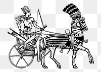 Egyptian chariot png sticker illustration, transparent background. Free public domain CC0 image.