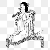 Woman keep quiet png sticker illustration, transparent background. Free public domain CC0 image.