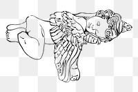 Angel sleeping png sticker illustration, transparent background. Free public domain CC0 image.