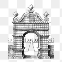 Elegant gate png sticker illustration, transparent background. Free public domain CC0 image.