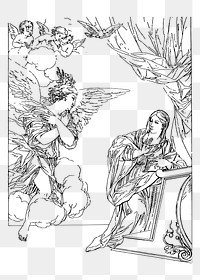 Angel & Mary png sticker illustration, transparent background. Free public domain CC0 image.