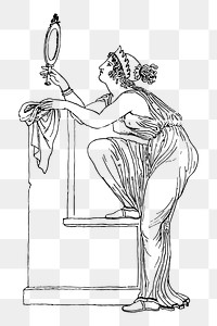 Greek woman png sticker illustration, transparent background. Free public domain CC0 image.