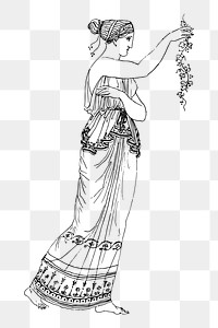 Greek woman png sticker illustration, transparent background. Free public domain CC0 image.