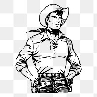 Cowboy  png sticker, vintage illustration, transparent background. Free public domain CC0 image.