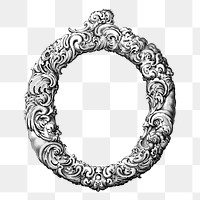 Ornamental O letter png sticker, vintage illustration, transparent background. Free public domain CC0 image.
