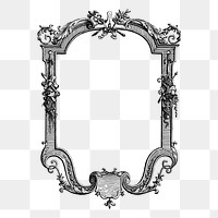 Ornamental frame png sticker, vintage illustration, transparent background. 