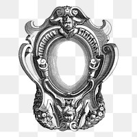 Mythical frame png sticker, vintage illustration, transparent background. Free public domain CC0 image.