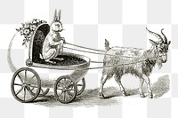 Easter carriage  png sticker, vintage illustration, transparent background. Free public domain CC0 image.